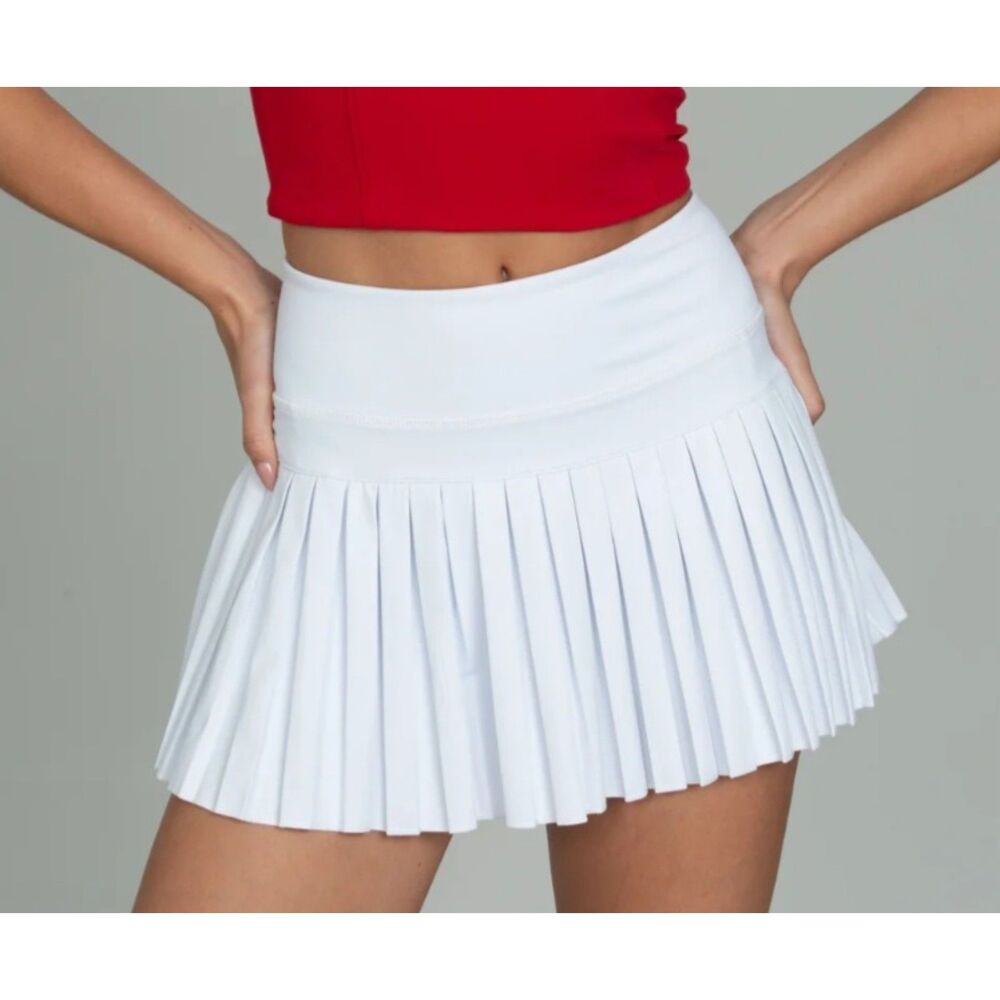 Gold Hinge White Pleated Tennis Golf Skort Athletic Skirt Shorts Womens - Picture 2 of 11